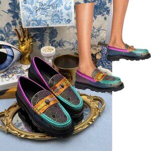 🆕 KURT GEIGER LONDON 🧿 NWOB Patterned Southbank Loafers Sz EU 37 US 7
